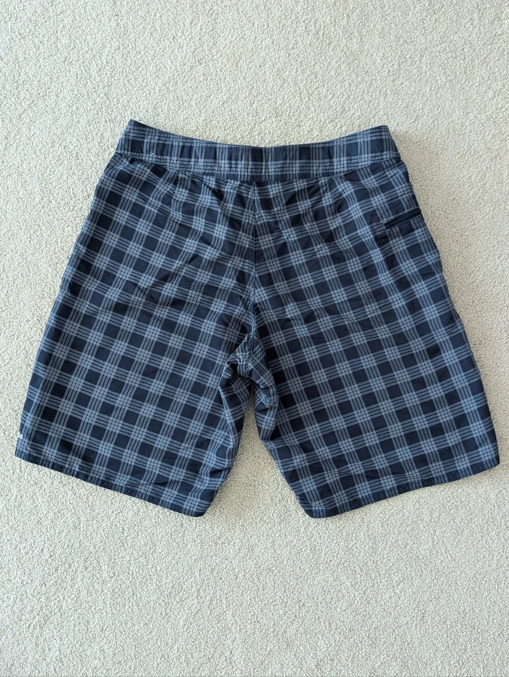 Patagonia Mens Wavefarer Board Shorts Swim Trunks Nylon Blue Check Sz 32